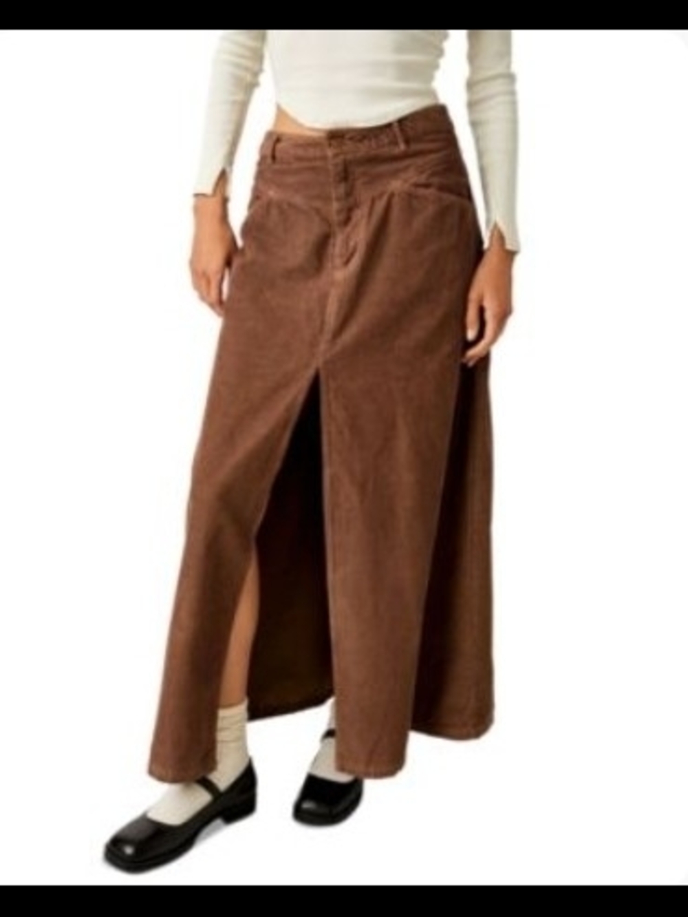 Free People Come As You As Corduroy Maxi Skirt GUC Size 2 - Picture 2 of 13